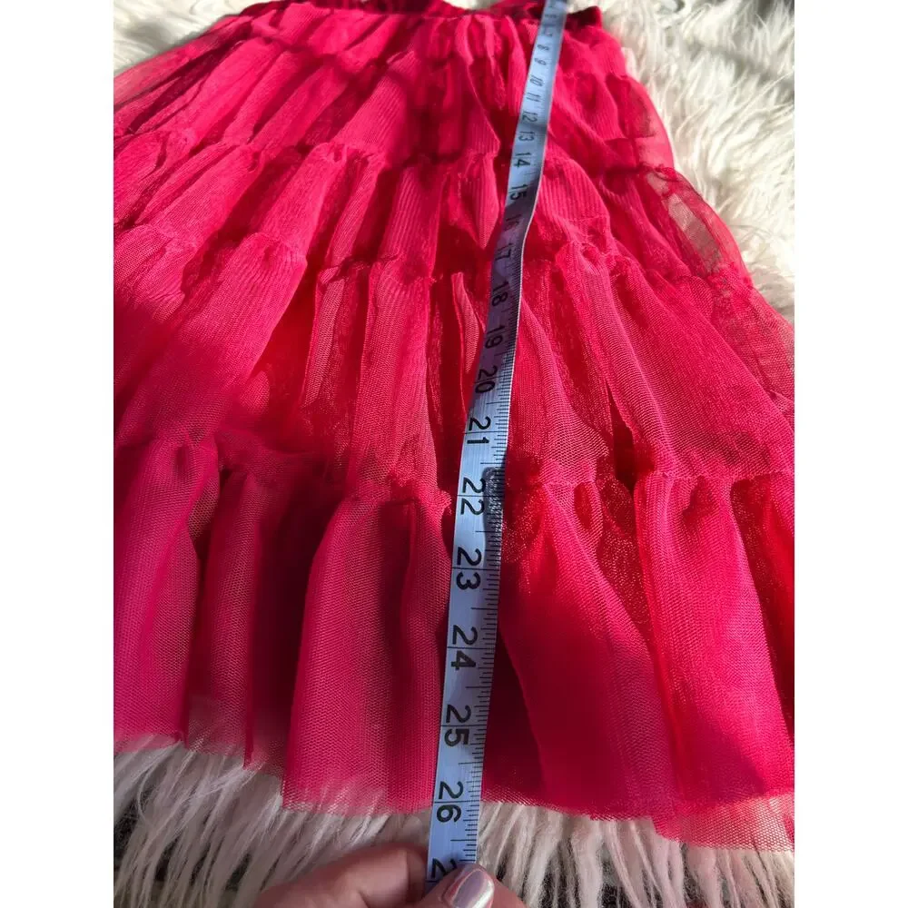 Baby Gap Pirouette Tulle Tiered Dress Satin Trim Layered Formal Red Size 5 Years